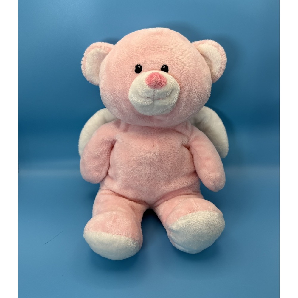Ty Pluffies LITTLE ANGEL Pink Bear with Wings 10" Plush Stuffed Animal Toy